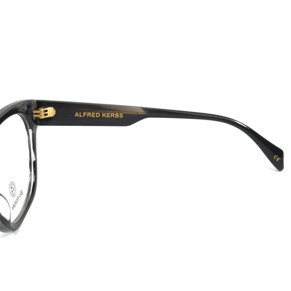 Alfred Kerbs Eyeglasses Frames MIO BK Black Gray Marble Horn Full Rim 54-16-135